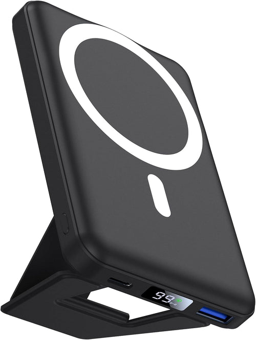 Revolutionary 10000mAh MagSafe Power Bank - Foldable Wireless Charger with LED Display & 22.5W Fast Charging for iPhone 12-17 Series